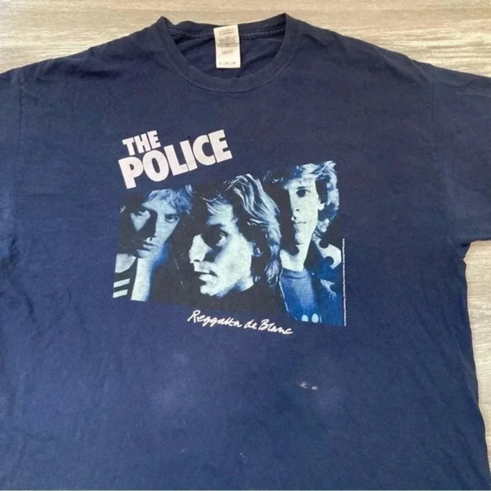 Vintage The Police Shirt Mens XL Blue Reggatta De Blanc Sting Rock Band Tee 2015